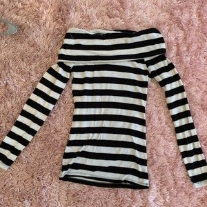 Stripe off the shoulder shirt